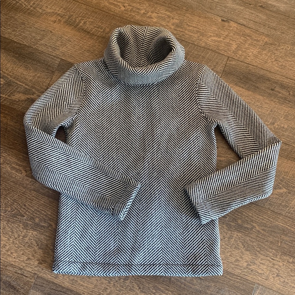 J. Crew Monochrome Herringbone Turtleneck